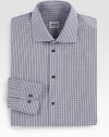 A classic dress essential is modernized with a simple check pattern in smooth cotton.ButtonfrontWide spread collarCottonMachine washImported