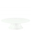 An elegant white-on-white pattern, embossed vine motif and interior glaze adorn this large cake stand from Lenox dinnerware. The dishes from the Opal Innocence Carved collection get the dessert table set for refined dining every day. Qualifies for Rebate