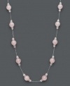 Ladylike loveliness. Show your sweet side with this sophisticated necklace with rose quartz beads (4-10 mm). Set in sterling silver. Approximate length: 18 inches.