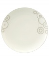 Tiny squares with a hint of shine run circles around this glossy round platter from Mikasa dinnerware. These dishes are from a fresh, spirited collection that's made for modern tables. Sparkle Circles features minimalist shapes in sturdy bone china for anytime use.