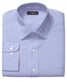 In a classic palette and a can't-miss pattern, this Club Room dress shirt will be a staple in your dress wardrobe.