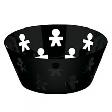 Round basket with pierced edge in colored steel. The cartoon men created by the King-Kong team are a symbol and icon of mirror polished design based on the use of affective codes, so much so that they are one of its most oft-cited examples.