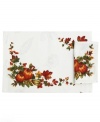 A cornucopia of fall, Harvest Medley napkins feature a lavish leaf and pumpkin print with elegant damask detail. (Clearance)