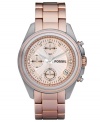 With a classic boyfriend design, this stylish Fossil timepiece features an allover blush for a truly feminine look.