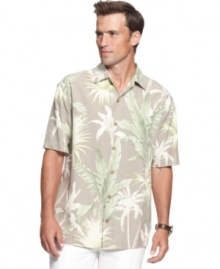 Palm reader. There's some relaxing in style in your future with this silk shirt from Tommy Bahama.