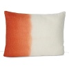 An ombre effect in rust enlivens this ivory wool pillow from DIANE von FURSTENBERG.