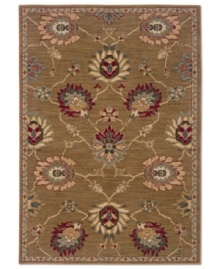 Boasting the weathered look of antique area rugs, the Perennial area rug from Sphinx updates this tradition with pops of colors like burgundy, sage and autumn bronze. Crafted in the USA with a hard-twist nylon construction for eye-catching, durable design.