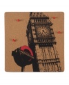 London calling. No ordinary bulletin board, the Cadoo Cork board helps you get away from it all, with a silk-screened print of Big Ben and coordinating red pushpins. From Nexxt by Linea. (Clearance)