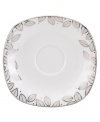 Clusters of gleaming leaves rain down on this white bone china saucer, trimmed in platinum. From Lenox Lifestyle dinnerware, these dishes are playfully modern and naturally chic, and have an enchanting look that's fresh and perfect for every occasion. Qualifies for Rebate