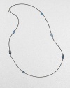 From the Cable Wrap Collection. A graceful design with faceted, marquis-shaped Hampton blue topaz stones wrapped and set in elegant, blackened sterling silver on a box link chain. Hampton blue topazBlackened sterling silverLength, about 38Lobster clasp closureImported 