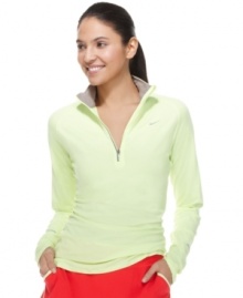 This essential top from Nike is perfect for chilly morning jogs. Made from Dri-FIT fabric, it keeps you dry no matter where your workout takes you!