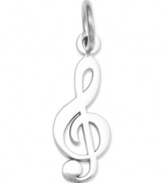 The perfect gift for the aspiring Mozart or Beethoven. This charming treble clef is crafted from diamond-cut 14k white gold. Chain not included. Approximate length: 4/5 inch. Approximate width: 1/5 inch.