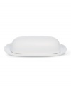 Full of possibilities, this ultra-versatile butter dish from Noritake's collection of Colorwave white dinnerware is crafted of hardy stoneware with a half glossy, half matte finish in pure white. Mix it in with any of the Colorwave dinnerware shades.