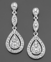 With a delicate teardrop shape and sparkling details, these Eliot Danor earrings dress up even the most basic looks. Crafted in elegant rhodium-plated mixed metal with crystal accents. Approximate drop: 1-1/2 inches.