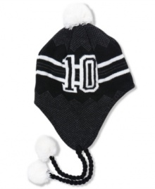 Stay warm in sporty style with this American Rag varsity beanie.