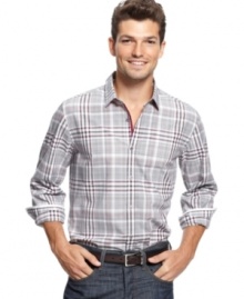 Regular fit plaid shirt by BOSS Black has an easy laid back style.