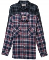 Handsome shirt by LRG with fun plaid pattern. Goes great with jeans and chinos.