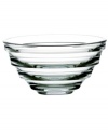 Handcrafted in France, the small Equator bowl features dramatic rings in sumptuous Baccarat crystal. A timeless piece for use and display.