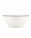 Sturdy bone china draped in a delicate platinum garland makes the Iced Pirouette serving bowl by Lenox a flawless go-to for formal entrees. Qualifies for Rebate