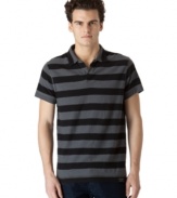 Bold bar stripes gives this polo shirt from Calvin Klein Jeans a strong, stylish look.