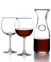 Balloon wine glasses for two and a coordinating decanter in dishwasher-safe glass make this timeless Luminarc set a regular at your table and a great gift for friends.