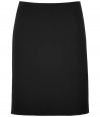 Elegant pencil skirt in fine artificial silk - In classic black - Straight, slim fit - Feminine look thats grown up and dressy - Perfect office gem which can be styled with blouses, tops and pumps or ballerina flats