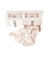 Stylish panties in fine pale rose cotton/silk blend - cute every day week pack with seven color accentuated panties - feminine lace optic - comfortable broad waistband - perfect snug fit - stylish, sexy, seductive - fits under almost all outfits - great as a gift, too