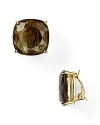 Sure to shine with any outfit, these elegant clip earrings from kate spade new york feature large rounded gray faceted stones in gold settings.