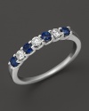 Diamonds and sapphires in a 14K white gold ring.