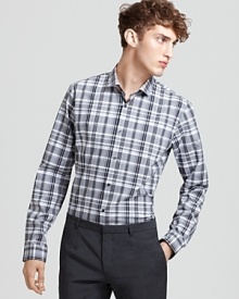 From HUGO comes the Edmond shirt--rendered in a neutral plaid that's perfect for every occasion.