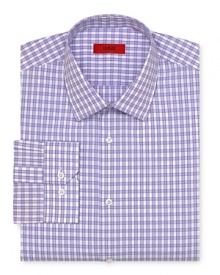 HUGO Ellis Plaid Sport Shirt - Classic Fit, Barrel Cuff