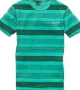 Stripe it rich. This tee from Volcom runs the paces for the weekend.