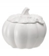 Carve out a space on the harvest table. At once festive and elegant, Martha Stewart Collection's figural Pumpkin soup bowl is crafted of glazed white porcelain to complement any setting.