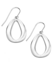 Open to elegant ideas. These drop earrings are crafted from sterling silver with a stylish silhouette. Approximate drop: 1-1/2 inches. Approximate diameter: 3/4 inch.