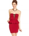 Party in peplum! Rock one of the season's hottest fashion trends in this chic dress from Material Girl.