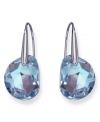 Crystal-clear elegance. Radiant galet crystals hang from rhodium-plated mixed metal to create Swarovski's dramatic drop earrings. Approximate drop: 1-1/4 inch.