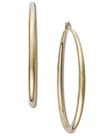 Spice up every look with the right pair of hoops. INC International Concepts' polished pair make a standout statement with a large setting in gold-plated mixed metal. Approximate diameter: 53 mm.