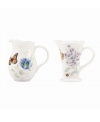 Spring is perpetually in season with whimsical Butterfly Meadow pitchers from Lenox's collection of serveware and serving dishes. Two elegant designs with colorful blooms and butterflies in scalloped white porcelain lend country charm to any setting. Use for gravy, maple syrup or cream! Qualifies for Rebate