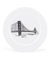 Set the table with a new point of view. Etched with the Bay Bridge, this Lenox accent plate brings San Francisco style to the understated elegance of Tin Can Alley dinnerware.