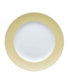 Rosenthal's Sunny Day salad plate shines on casual tables with buttery yellow accents in dishwasher-safe porcelain.