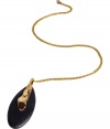 This glamorous necklace is an ultra-chic addition to any outfit - Stunning teardrop Lucite pendant with gold-plated detailing on a filigree link chain - Style with elevated basics for day or with cocktail-ready attire for evening - Made by famous jewelry genius and celeb favorite Alexis Bittar