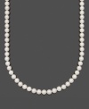 A simple strand of elegance. Polish your look with lovely A+ Akoya cultured pearls (8-8-1/2 mm) by Belle de Mer. Crafted in 14k gold. Approximate length: 16 inches.