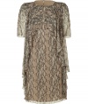 With an ultra-luxe nod to the twenties, this beaded snake-printed silk frock from Matthew Williamson amps up your cocktail party-ready look - Round neck, short sleeves, bead detailing at shoulders and sheer draped cascading overlay at bodice, relaxed silhouette, back keyhole opening with button, all-over print - Wear with statement heels and a leather clutch