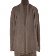 Layer up in luxe style with this chic and versatile open cardigan from Vince, the perfect weight of silk and cashmere blended wool for wearing both indoors and out - Open silhouette, draped front, oversized shawl collar, long sleeves - Slim fit - Wear with leather leggings or skinny jeans, a draped blouse, and high heel booties