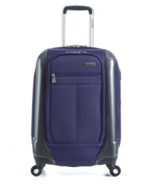 The best of both worlds-a unique, lightweight hybrid design combines a softside construction with hardside paneling for superior protection and incredible packing flexibility. Set on easy-glide spinners, this universal carry-on goes where you go with ease & versatility, sporting a fully-lined interior with suiter system and padded tie-down strap. Limited lifetime warranty. Qualifies for Rebate