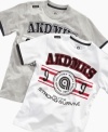 Come out ahead. This cool layered styled t-shirt by Akademiks sets the style.