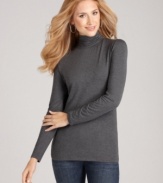 A little bit of ruching makes a world of difference: Style&co.'s mock turtleneck looks fresh with a cute new collar! (Clearance)