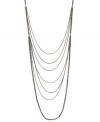 So long. A lengthy layered silhouette sets apart this chic cherry bead chain necklace from Kenneth Cole New York. Made in hematite tone mixed metal, it's sure to be a stylish addition to your wardrobe. Approximate length: 24 inches + 3-inch extender.