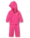 Perky pink in luscious terry, this Juicy Couture hoodie and pants set's a sweet essential for hanging at home or a fun day out.