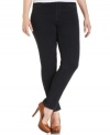 Rock the comfort of leggings and the look of jeans with American Rag's plus size jeggings, featuring a sleek dark wash.